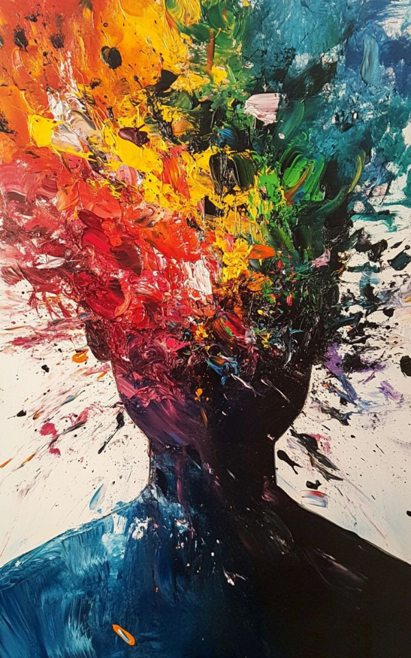 Abstract Color Burst Canvas Painting